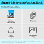 HP Premium Plus Photo Paper, Satin, 80 lb, 8.5 x 11 in. (216 x 279 mm), 50 sheets