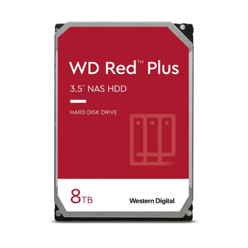 Western Digital Red Plus WD80EFPX internal hard drive 8 TB 5640 RPM 256 MB 3.5" Serial ATA III