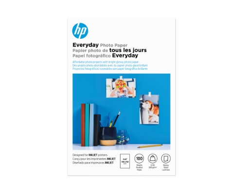 HP Everyday Photo Paper Glossy 52 lb 4 x 6 in. (101 x 152 mm) 100 sheets