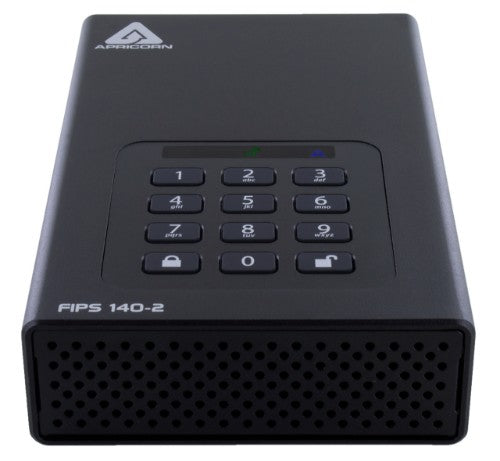 Apricorn Aegis Padlock DT FIPS external hard drive 24 TB USB Type-B 3.2 Gen 1 (3.1 Gen 1) Black