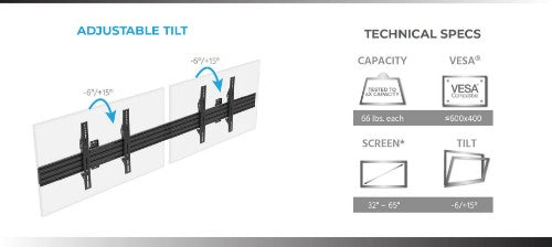 Monoprice 39661 signage display mount 65" Black