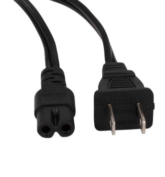 Axiom 15ft NEMA 1-15P TO IEC 60320 C7 NON-Polarized Power Cord Black 179.9" (4.57 m) IEC C7
