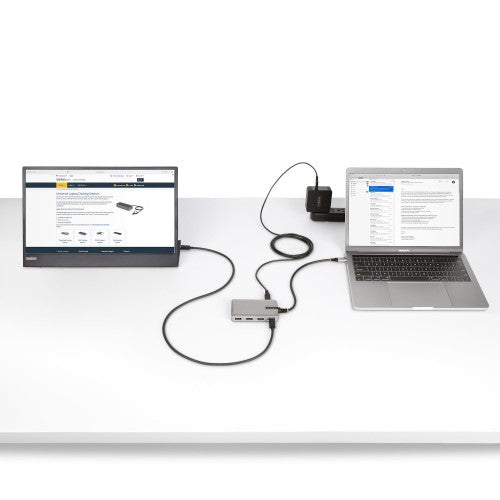 StarTech.com HB31C3A1CDPPD3 interface hub USB 3.2 Gen 2 (3.1 Gen 2) Type-C 10000 Mbit/s Silver