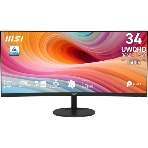 MSI Pro MP341CQ E12 computer monitor 34" 3440 x 1440 pixels UltraWide Quad HD Black