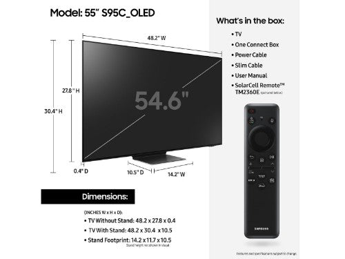 Samsung Series 9 QN65S95CAF 65" 4K Ultra HD Smart TV Wi-Fi Black, Titanium