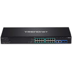 Trendnet TPE-3018LS network switch Managed Gigabit Ethernet (10/100/1000) Power over Ethernet (PoE) 1U Black