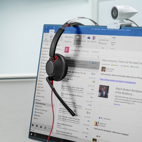 HP Poly Blackwire 5220 Headset +Inline Cable +USB-C/A Adapter TAA