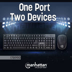 Manhattan 178990 keyboard Mouse included Universal RF Wireless Black