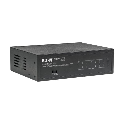 Eaton NG8POE-1 network switch Unmanaged Gigabit Ethernet (10/100/1000) Power over Ethernet (PoE) 1U Black