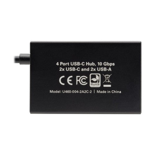 Tripp Lite U460-004-2A2C-2 interface hub USB 3.2 Gen 2 (3.1 Gen 2) Type-C 10000 Mbit/s Black