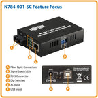 Tripp Lite N784-001-SC network media converter 100 Mbit/s 1310 nm Multi-mode Black