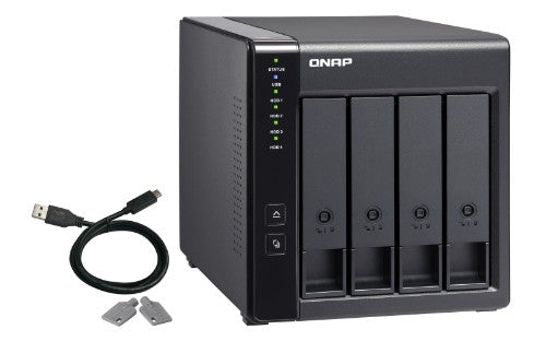 QNAP TR-004-US storage drive enclosure HDD/SSD enclosure Black 2.5/3.5"