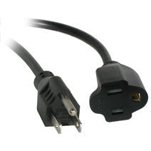 C2G Outlet Saver Power Extension Cord 1ft Black 11.8" (0.3 m) NEMA 5-15P