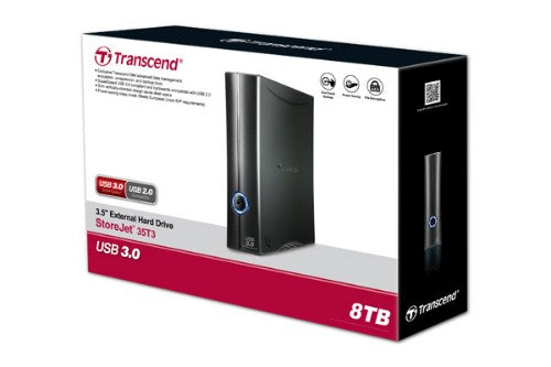 Transcend StoreJet 35T3 external hard drive 8 TB 3.5" USB 3.2 Gen 1 (3.1 Gen 1) Black