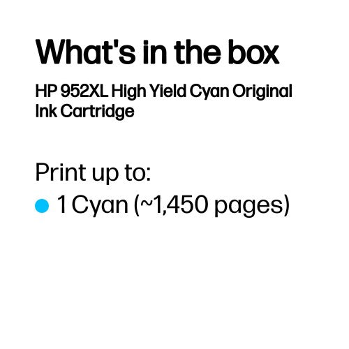 HP 952XL High Yield Cyan Original Ink Cartridge