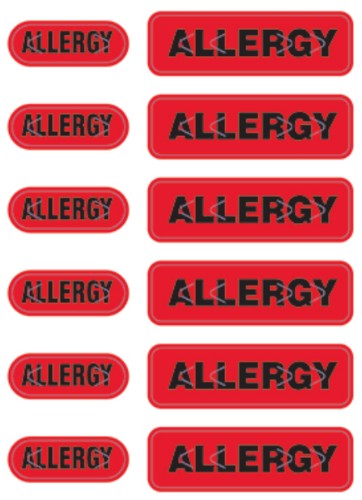 Zebra Spot Alert Labels Black, Red