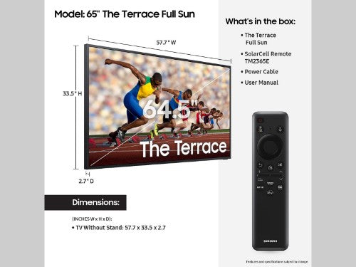 Samsung The Terrace QN65LST9DAFXZA TV 65" 4K Ultra HD Smart TV Wi-Fi Black