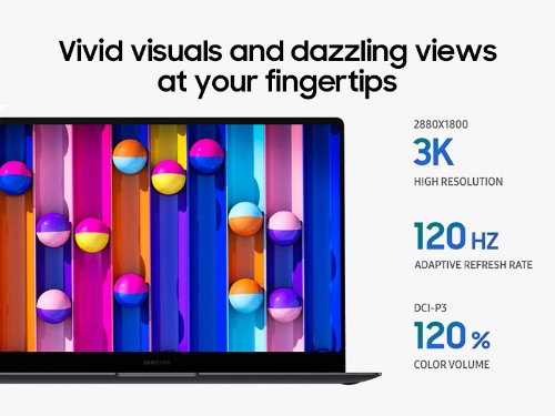 Samsung Galaxy Book5 Pro Intel Core Ultra 7 256V Laptop 14" Touchscreen WQXGA+ 16 GB LPDDR5x-SDRAM 512 GB SSD Wi-Fi 7 (802.11be) Windows 11 Pro Gray