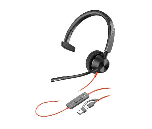 HP Poly Blackwire 3310 Headset +USB-C/A Adapter TAA