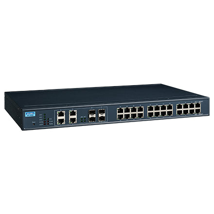 Advantech EKI-7428G-4CPI-AE network switch Managed L2 Gigabit Ethernet (10/100/1000) Power over Ethernet (PoE) 1U Black