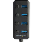 StarTech.com HB30A4AIB interface hub USB 3.2 Gen 1 (3.1 Gen 1) Type-A 5000 Mbit/s Black