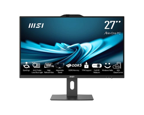 MSI Pro AP272P 14M-603US Intel® Core™ i5 i5-14400 27" 1920 x 1080 pixels All-in-One PC 8 GB DDR5-SDRAM 1 TB SSD Windows 11 Home Wi-Fi 6E (802.11ax) Black