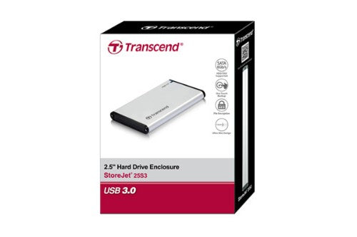 Transcend StoreJet 25S3 HDD/SSD enclosure Silver 2.5" USB powered