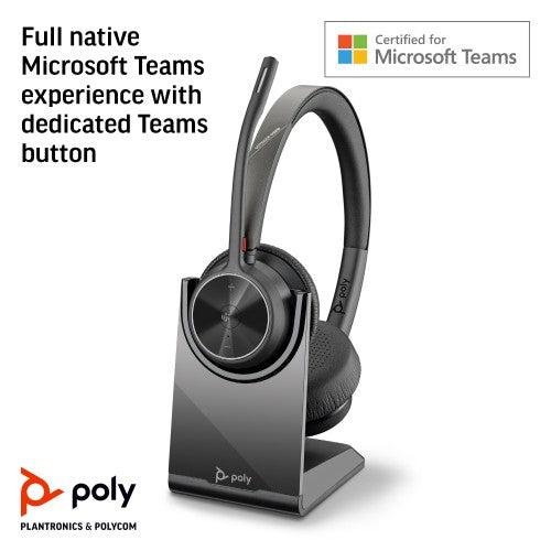 HP Poly Voyager 4320 Microsoft Teams Certified Headset +BT700 dongle +Charging Stand