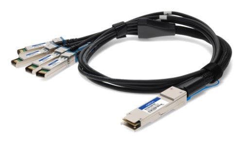 AddOn Networks ADD-Q28ALS28IN-P2M InfiniBand/fibre optic cable 78.7" (2 m) QSFP28 4x SFP28 DAC Black, Stainless steel