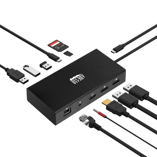 Adesso AUH-4060 laptop dock/port replicator Wired USB 3.2 Gen 1 (3.1 Gen 1) Type-C Black
