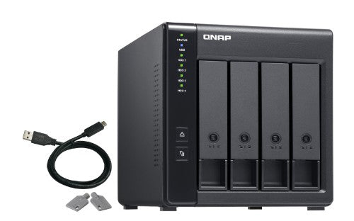 QNAP TR-004-US storage drive enclosure HDD/SSD enclosure Black 2.5/3.5"