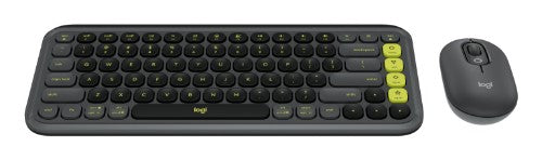 Logitech POP Icon Combo keyboard Mouse included Universal Bluetooth QWERTY English Granite, Green
