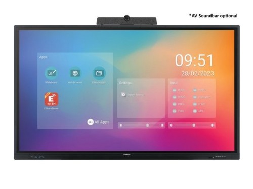 Sharp PN-LC752 Digital signage flat panel 75" LCD Wi-Fi 450 cd/m² 4K Ultra HD Black Touchscreen Built-in processor Android 11 16/7