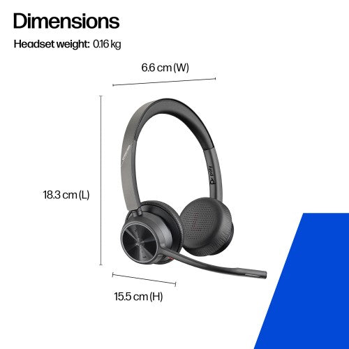 HP Poly Voyager 4320-M Microsoft Teams Certified USB-C Headset +BT700 dongle TAA