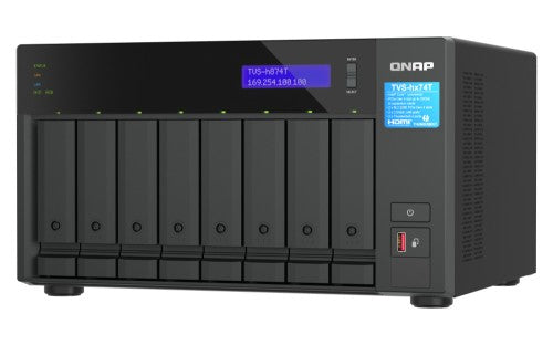 QNAP TVS-h874T NAS Tower Intel® Core™ i9 64 GB DDR4 0 TB QuTS hero Black