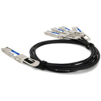AddOn Networks DAC-Q56DD4Q562-5M-AO InfiniBand/fibre optic cable 98.4" (2.5 m) QSFP-DD 4x QSFP56 Black, Metallic
