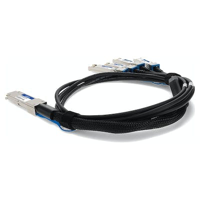 AddOn Networks QSFP-4SFP25G-CU15MAO InfiniBand/fibre optic cable 59.1" (1.5 m) QSFP28 4xSFP28 Black, Silver