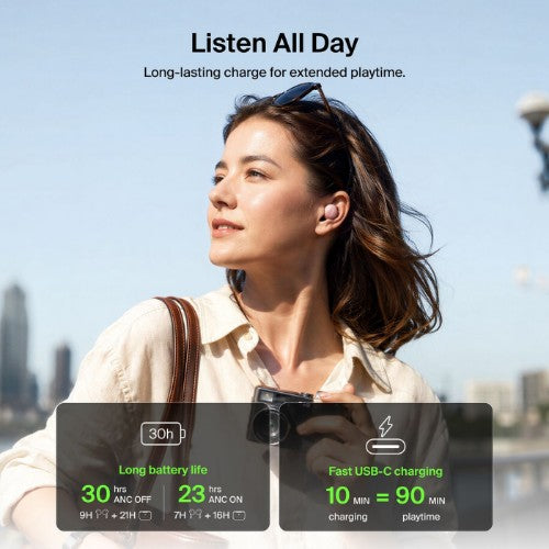 Belkin SoundForm Dot ANC Headphones True Wireless Stereo (TWS) In-ear Calls/Music/Sport/Everyday USB Type-C Bluetooth White