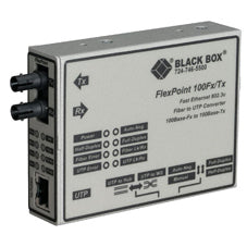Black Box LMC213A-SMSC-R2 network media converter 100 Mbit/s 1300 nm Single-mode Black, White