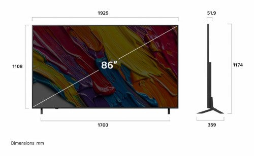 LG 86QNED82AUA TV 86" 4K Ultra HD Smart TV Wi-Fi Black