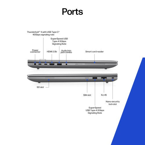 HP Zbook X G1i 16 inch Mobile Workstation PC Wolf Pro Security Edition Intel Core Ultra 7 255HX 16" WUXGA 32 GB DDR5-SDRAM 512 GB SSD NVIDIA RTX PRO 500 Blackwell Wi-Fi 7 (802.11be) Windows 11 Pro Silver