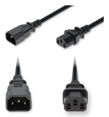 AddOn Networks ADD-C142C13C18G6FBK power cable Black 70.9" (1.8 m) IEC C14 IEC C13