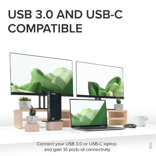 Plugable Technologies UD-6950Z laptop dock/port replicator Docking USB 3.2 Gen 1 (3.1 Gen 1) Type-C Black