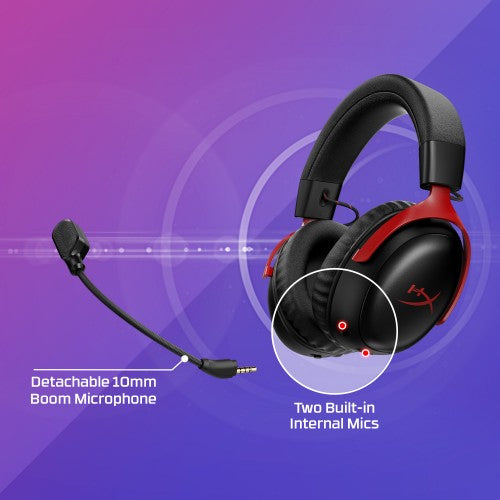 HyperX Cloud III S Wireless - Gaming Headset (Black-Red)