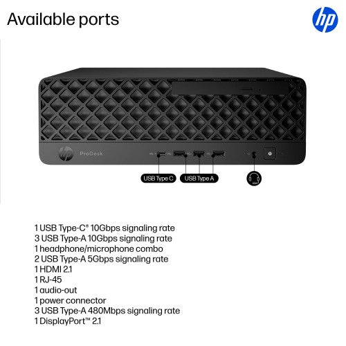HP ProDesk 4 SFF G1i Desktop AI PC Wolf Pro Security Edition Intel Core Ultra 7 265 32 GB DDR5-SDRAM 512 GB SSD Windows 11 Pro Black