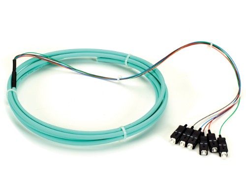 Black Box FOPT50M3-SC-6AQ-3 InfiniBand/fibre optic cable 118.1" (3 m) 6x SC OFNR OM3 Aqua color