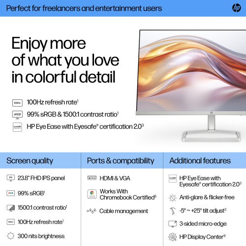 HP Series 5 23.8 inch FHD Monitor - 524sf