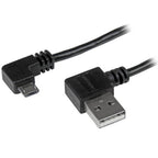 StarTech.com USB2AUB2RA2M USB cable USB 2.0 78.7" (2 m) USB A Micro-USB B 0.48 Gbit/s Black