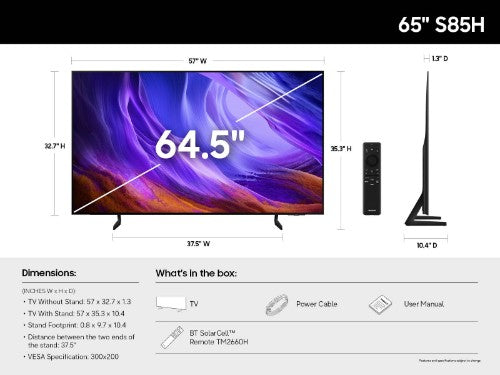 Samsung QN65S85HAEXZA TV 65" 4K Ultra HD Smart TV Wi-Fi Black