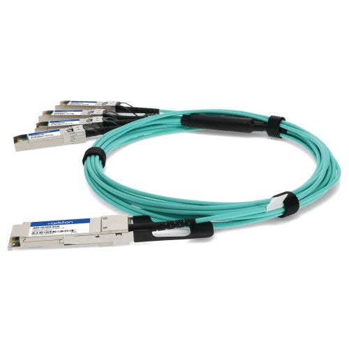 AddOn Networks ADD-QCISPA-O1M InfiniBand/fibre optic cable 39.4" (1 m) QSFP+ 4x SFP+ Aqua color